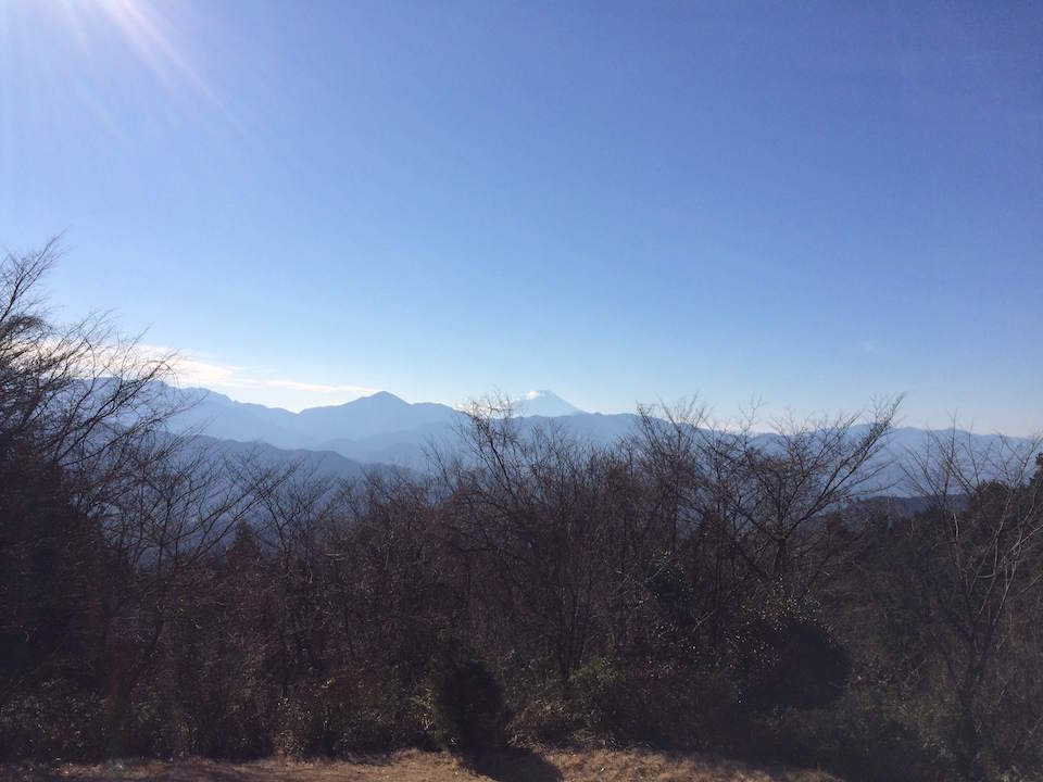 城山から富士山を望む